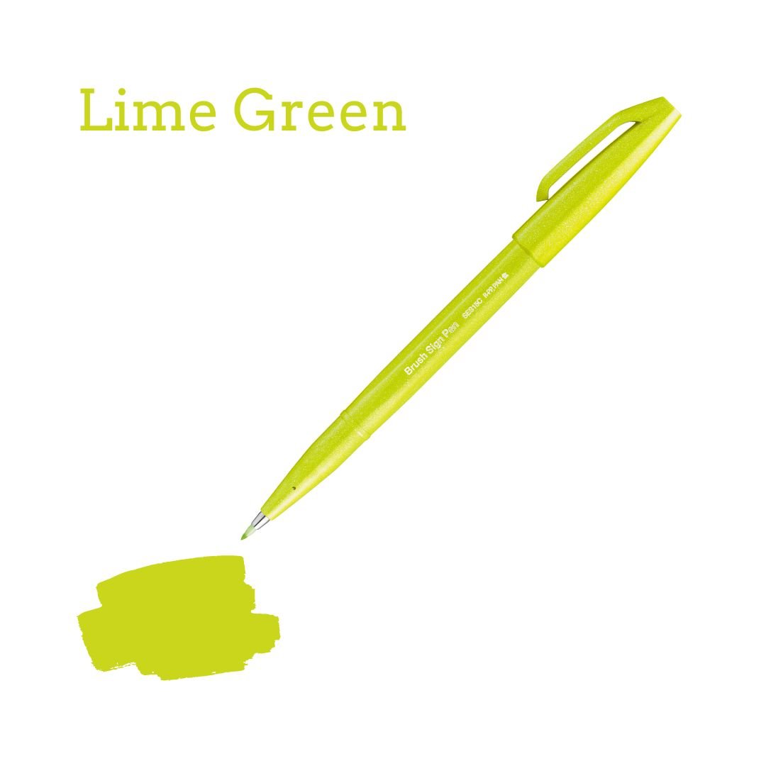 Pentel Brush Sign Pen - 36 colours-Pens-Pentel-Lime Green