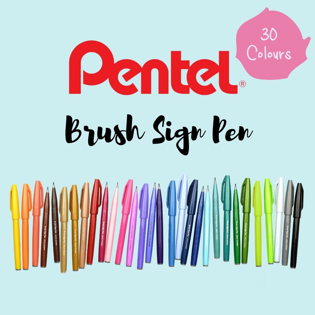 Pentel SES15C-24ST Brush Touch Sign Pen, Set of 24 Colors