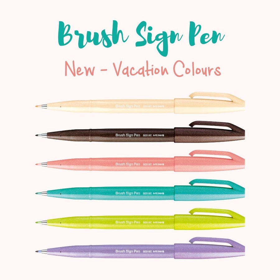 Pentel Brush Sign Pen - Vacation Colours - Pentel - Under the Rowan Trees
