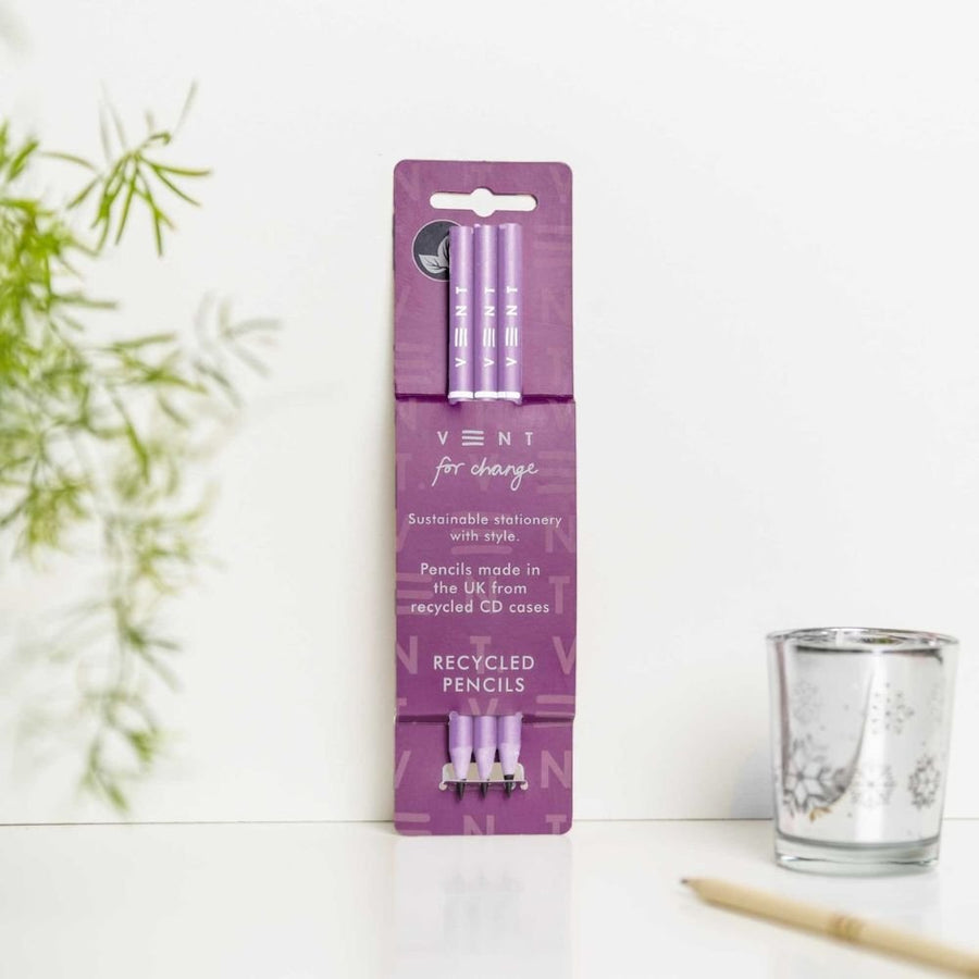 Recycled Pencil Set Purple - Vent for Change - Pencils - Under the Rowan Trees