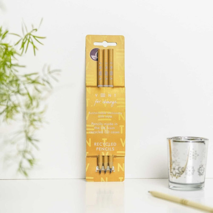 Recycled Pencil Set Yellow - Vent for Change - Under the Rowan Trees