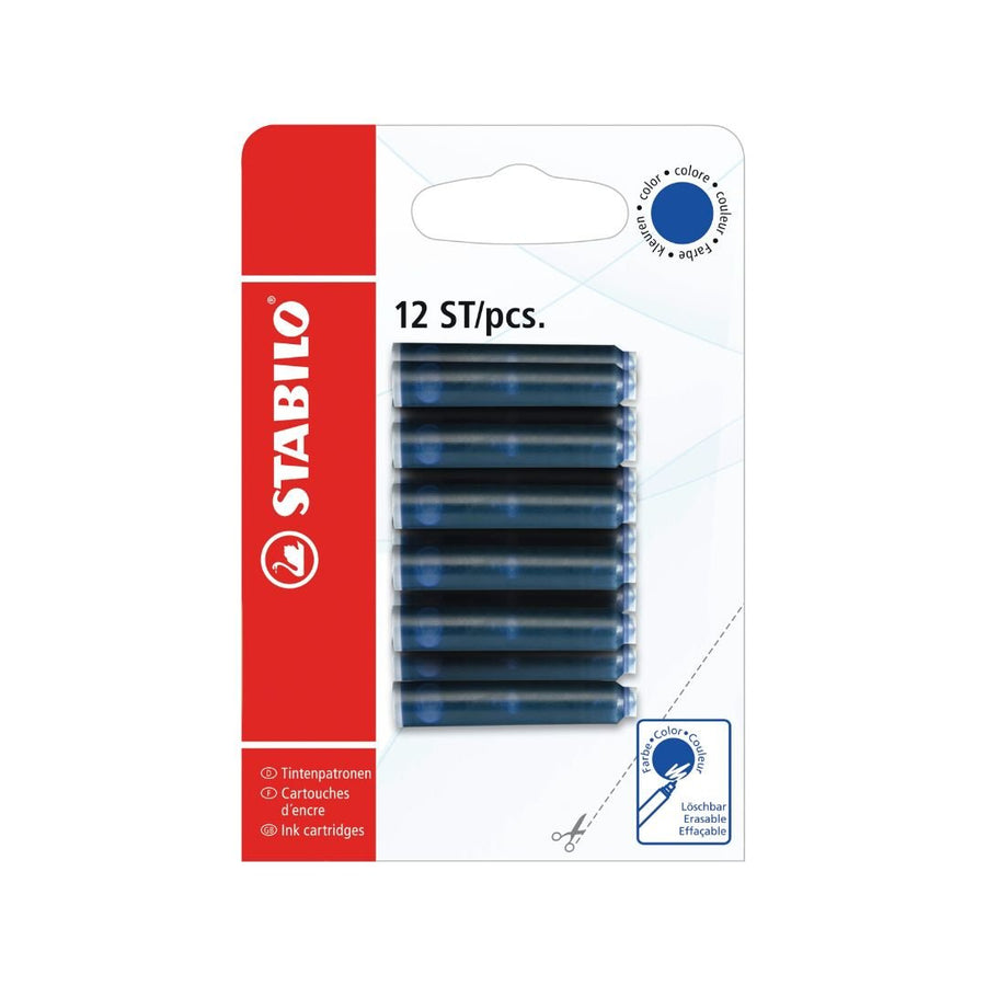 STABILO 12 Ink Cartridges - Blue - Stabilo - Under the Rowan Trees