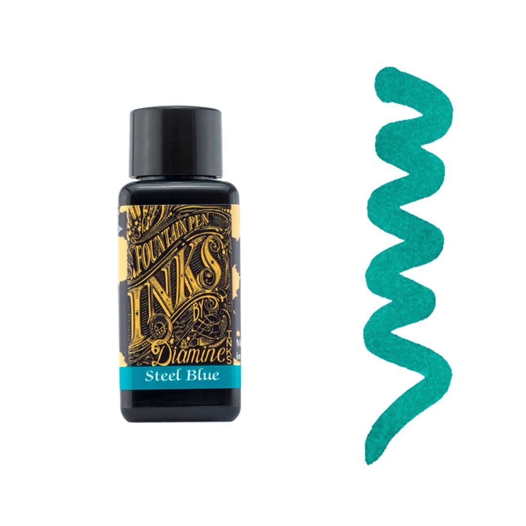 Greens Diamine Fountain Pen Inks 30ml-Fountain Pen Inks-Diamine-Steel Blue