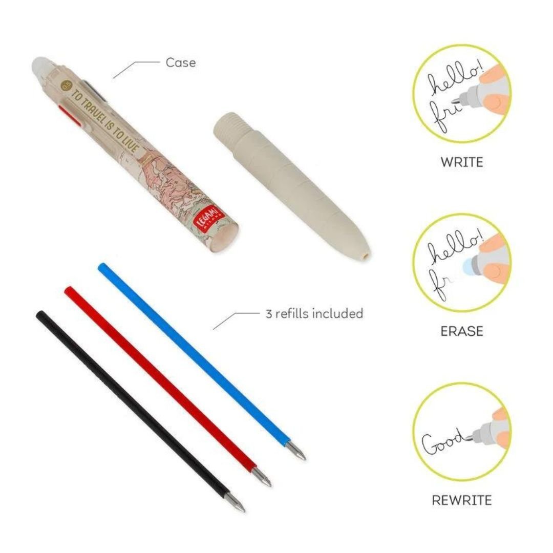 Three Colour Erasable Pen Travel-Pens-Legami-
