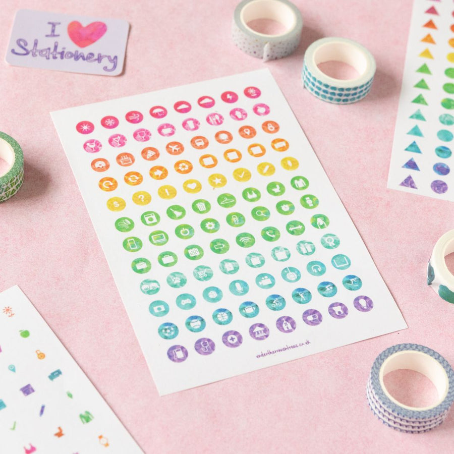 Watercolour Planner Stickers - Circles - Under the Rowan Trees - Stickers - Under the Rowan Trees