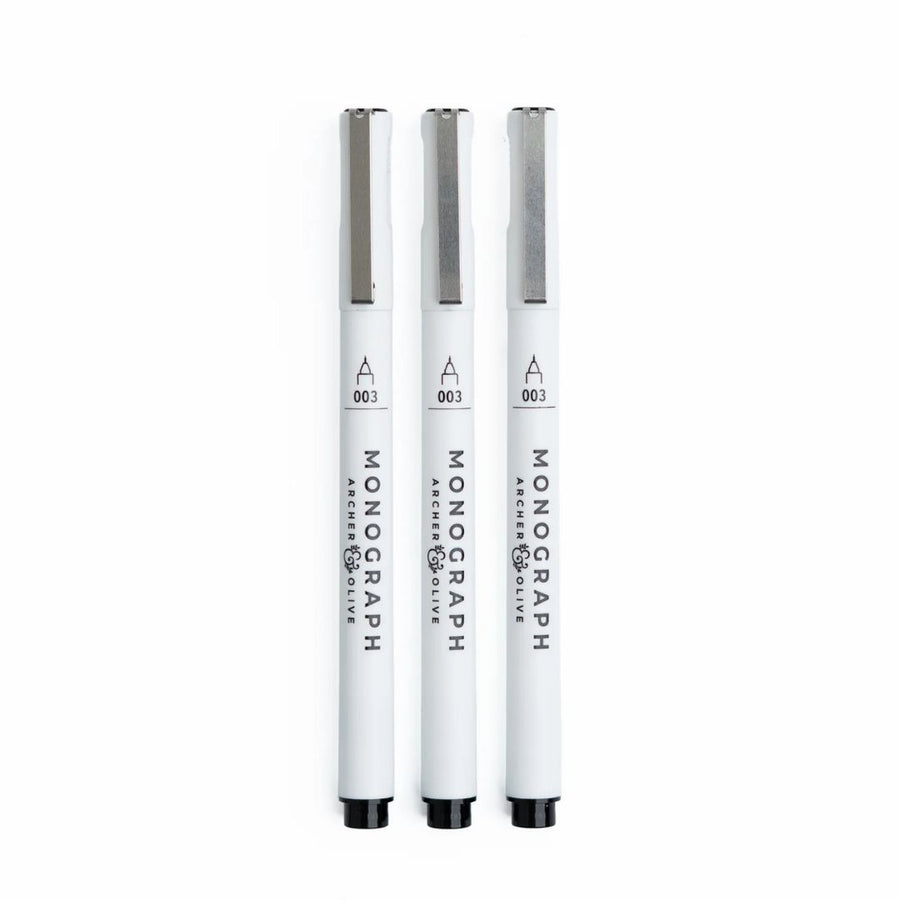 Black Fineliners Set of 3 - Archer & Olive
