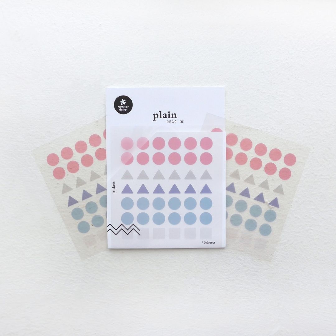 02 10mm PET Shapes Suatelier Stickers - Plain - Suatelier