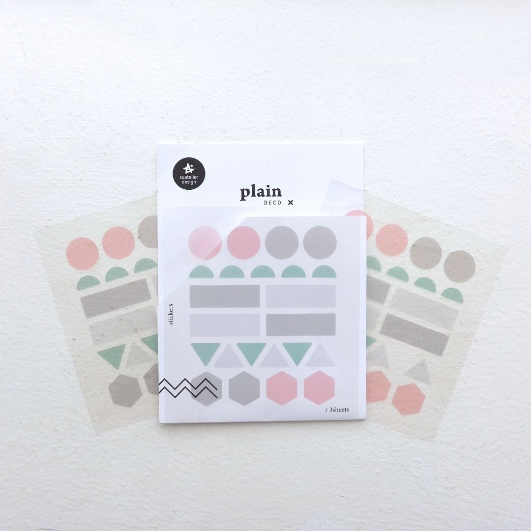 03 15mm PET Shapes Suatelier Stickers - Plain - Suatelier