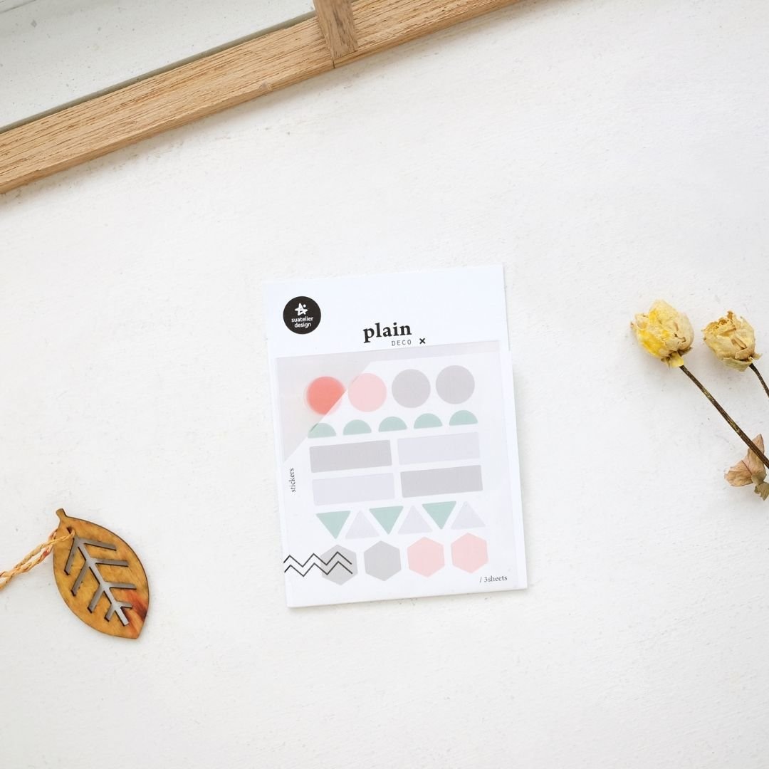 03 15mm PET Shapes Suatelier Stickers - Plain - Suatelier