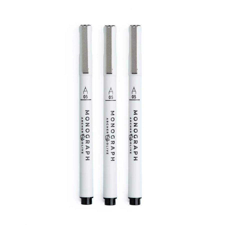 Black Fineliners Set of 3 - Archer & Olive