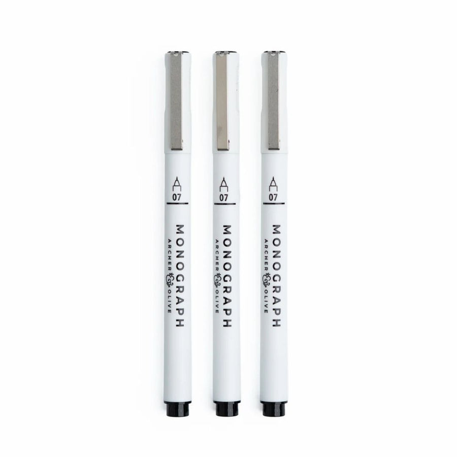 Black Fineliners Set of 3 - Archer & Olive
