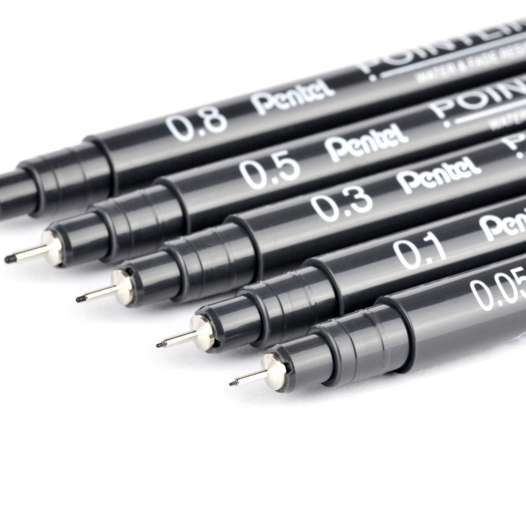 0.8 Pentel Pointliner Black S20P - Pentel - Pens - Under the Rowan Trees
