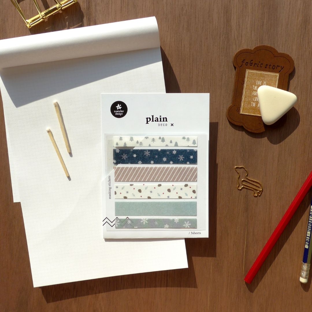 11 Winter Washi Strips Suatelier Stickers - Plain - Suatelier