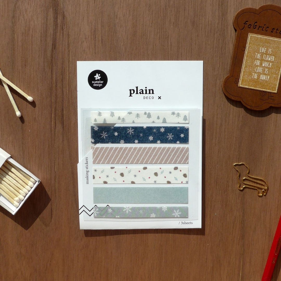 11 Winter Washi Strips Suatelier Stickers - Plain - Suatelier