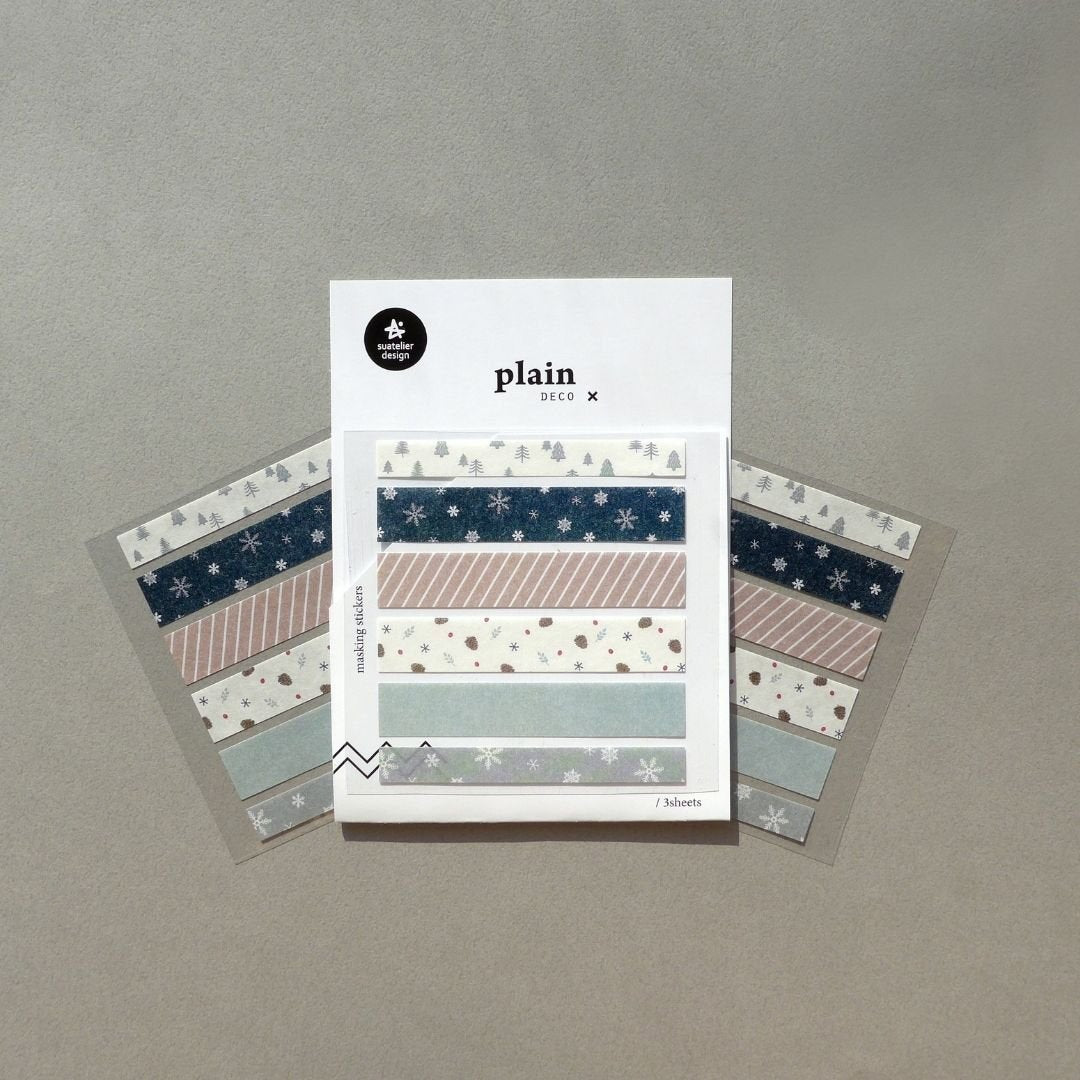 11 Winter Washi Strips Suatelier Stickers - Plain - Suatelier