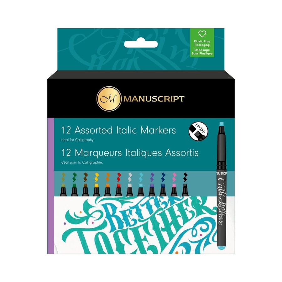 12 Italic Markers Callicreative - Broad - Manuscript