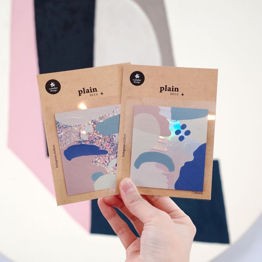 19 - 20 Muted Holographic Suatelier Stickers - Plain - 19 - Suatelier
