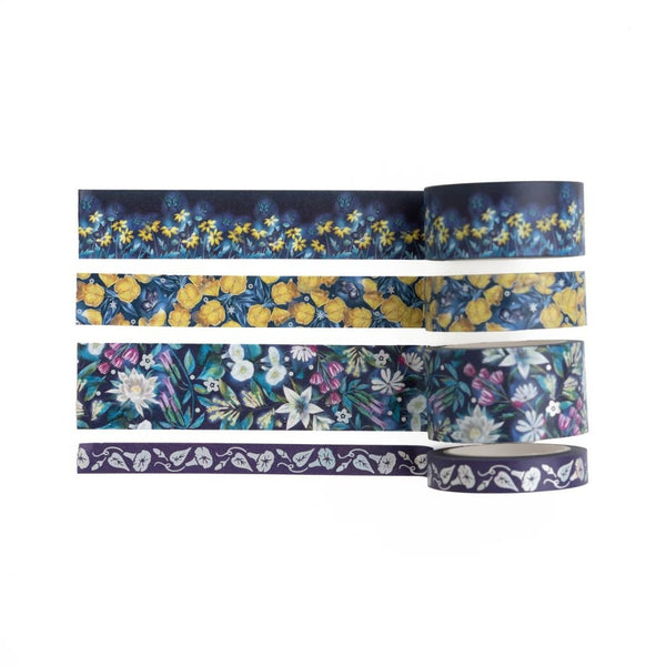 Midnight Floral Washi Tape Set - Under the Rowan Trees