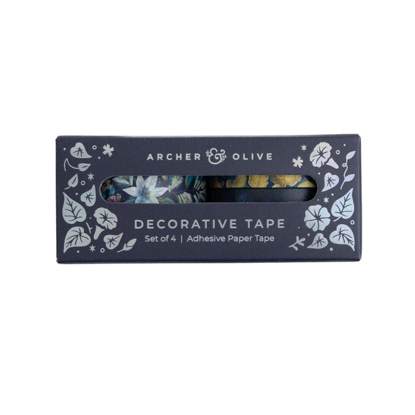 Midnight Floral Washi Tape Set - Under the Rowan Trees