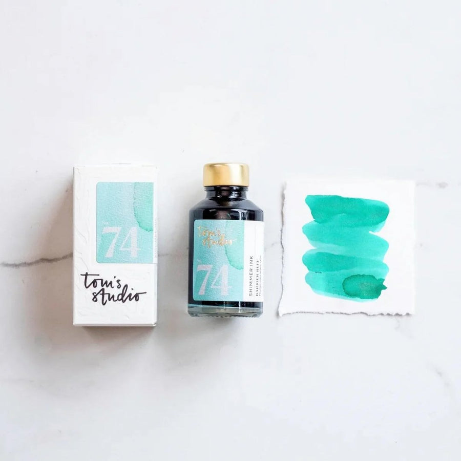 74 - Barrier Reef Shimmer Fountain Pen Ink Tom’s Studio - Tom's Studio - Fountain Pen Inks - Under the Rowan Trees