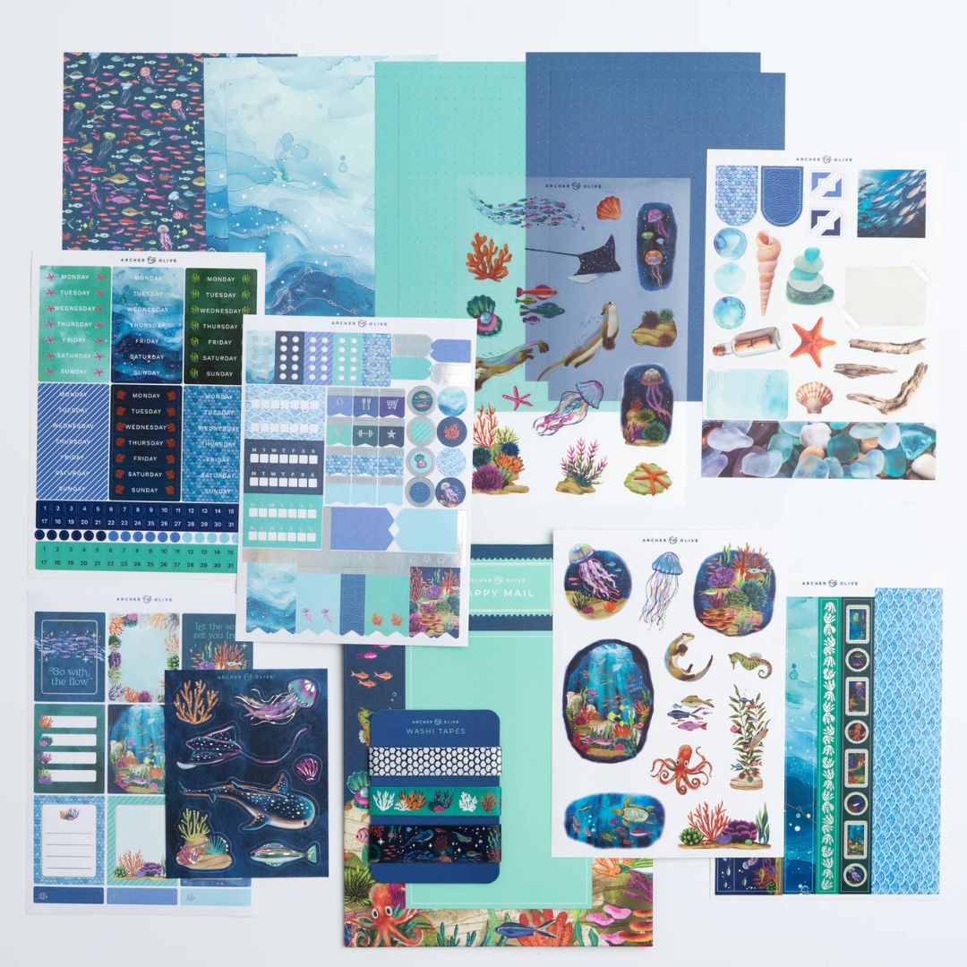 Coral Cove Journal Kit July 2026 - Archer & Olive