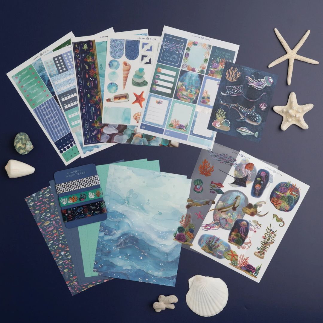 Coral Cove Journal Kit July 2026 - Archer & Olive
