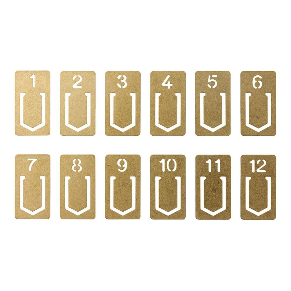 BRASS Clips Numbers - TRAVELER'S COMPANY