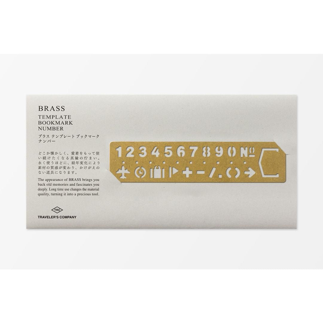 BRASS Template Bookmark Number - TRAVELER'S COMPANY