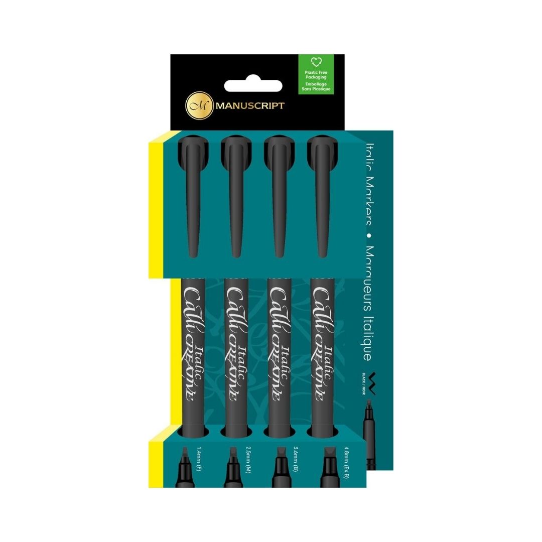 Black Italic Markers Set of 4 - Callicreative
