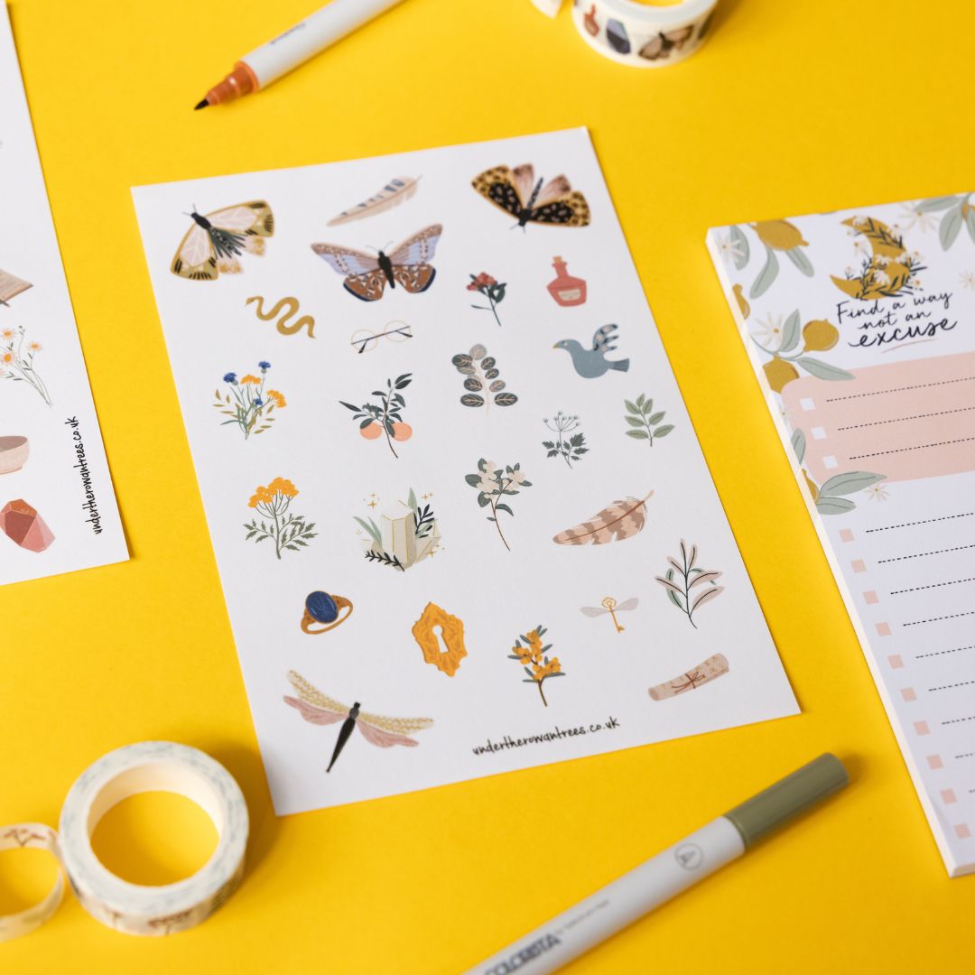 Botany Sticker Sheets - Moths - Under the Rowan Trees