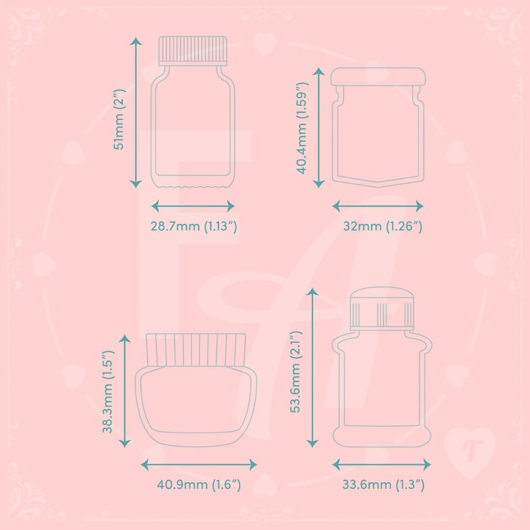 Clear Ink Bottle Stamps - Set T