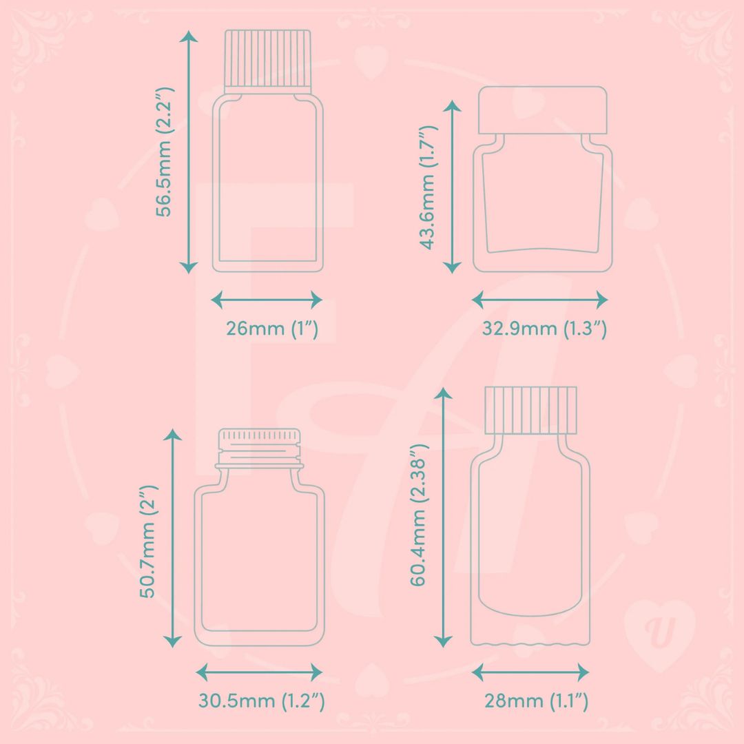 Clear Ink Bottle Stamps - Set U