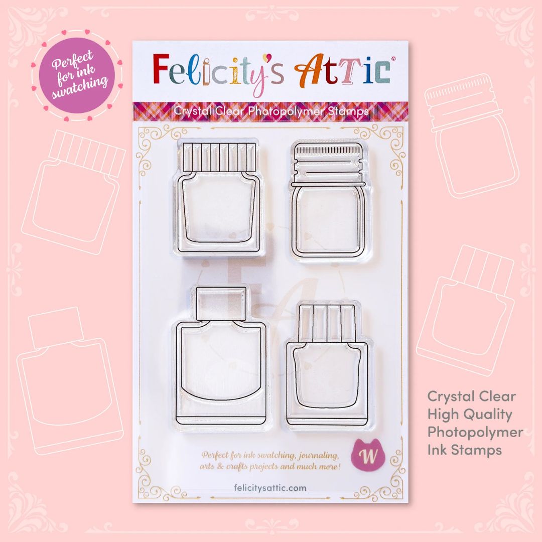 Clear Ink Bottle Stamps - Set W
