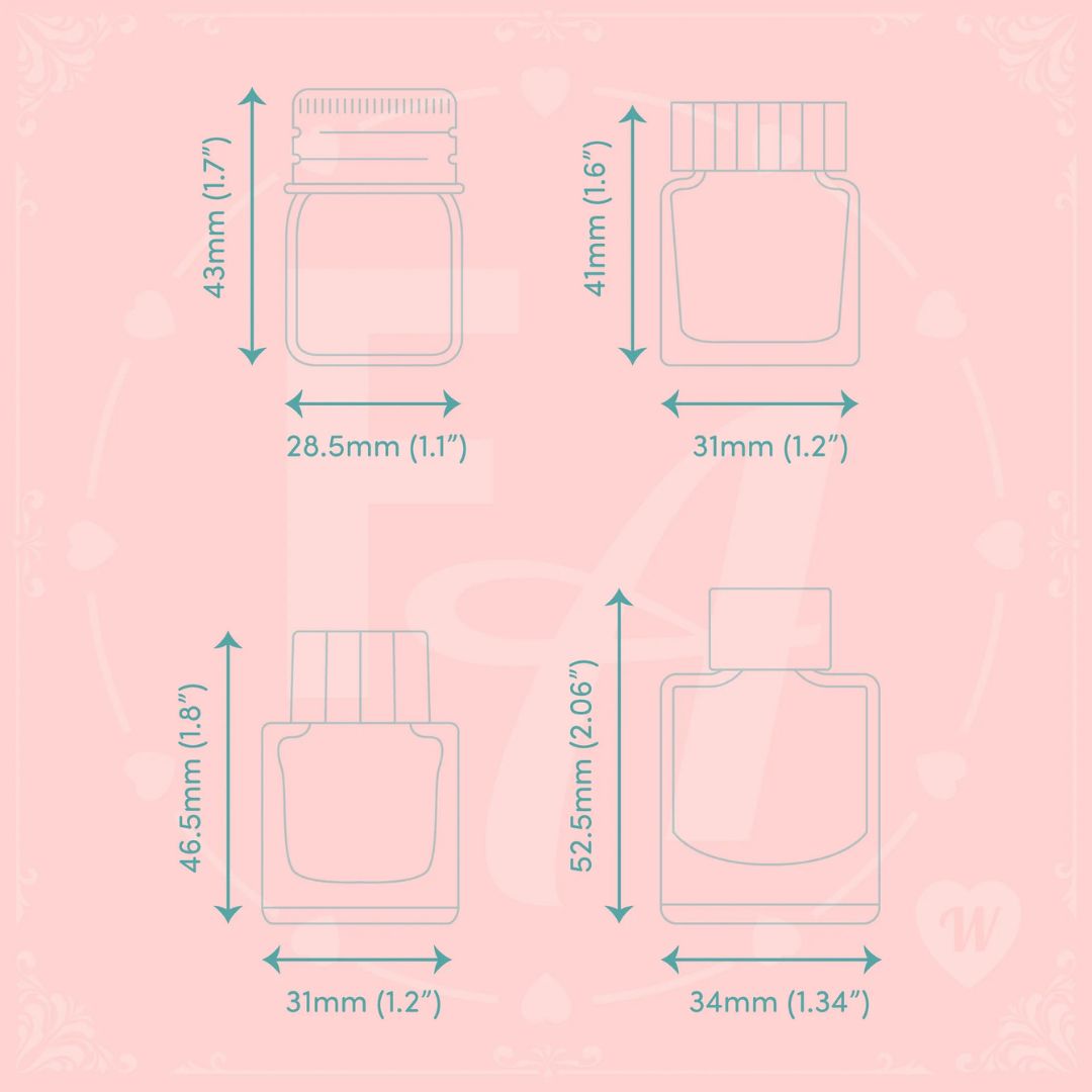 Clear Ink Bottle Stamps - Set W