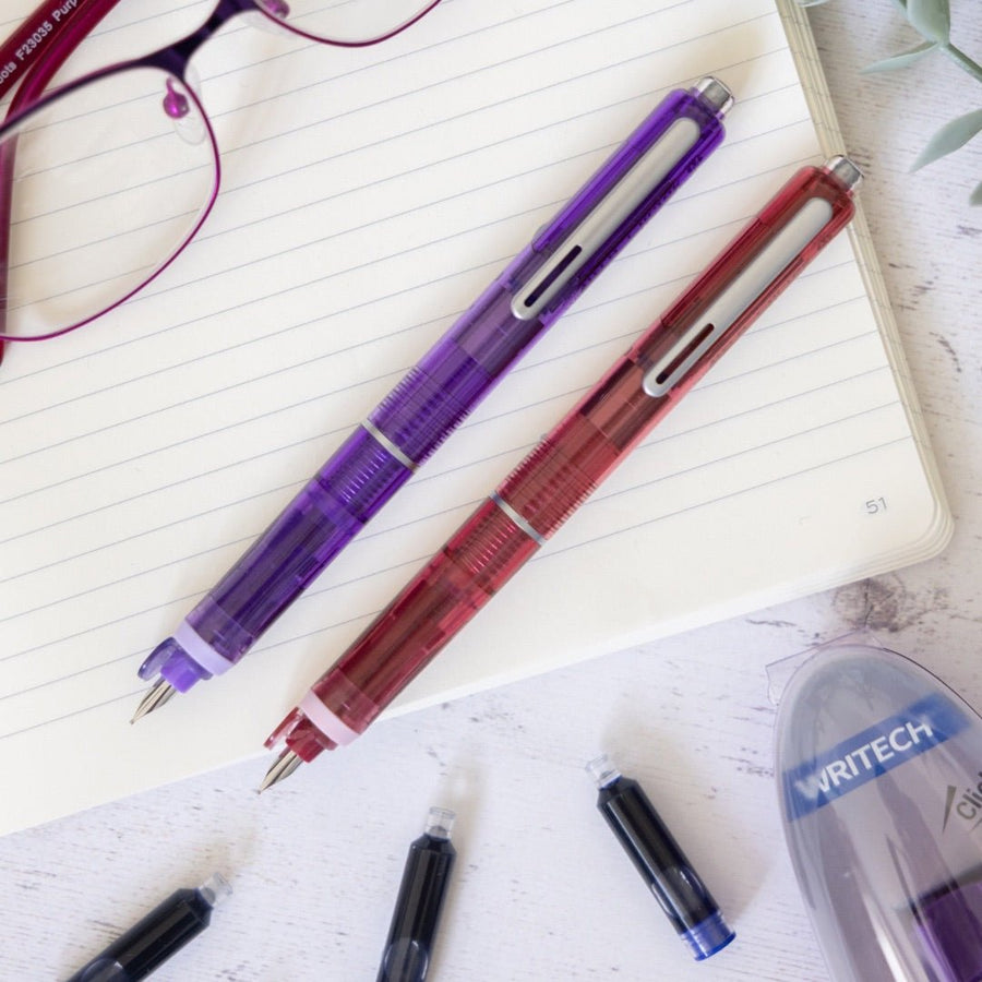Clictek Retractable Fountain Pens - Writech - Red - Under the Rowan Trees