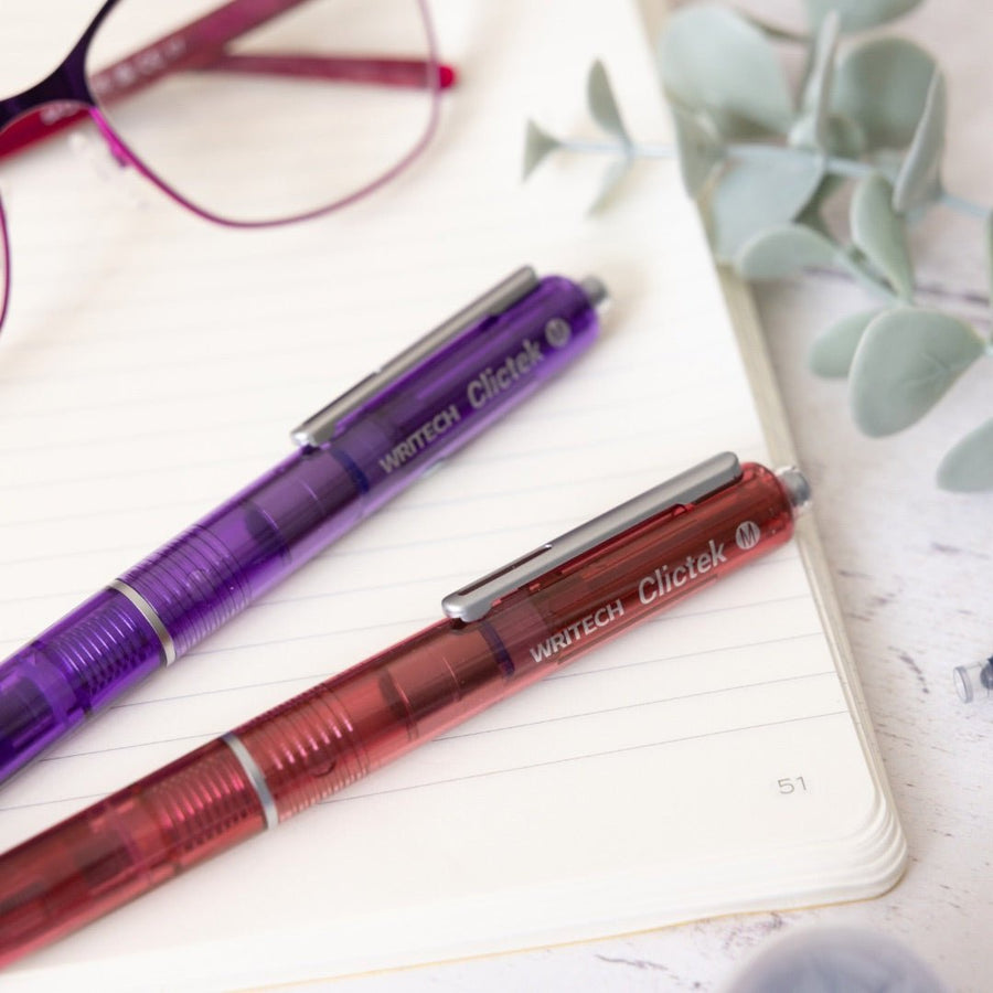Clictek Retractable Fountain Pens - Writech - Red - Under the Rowan Trees