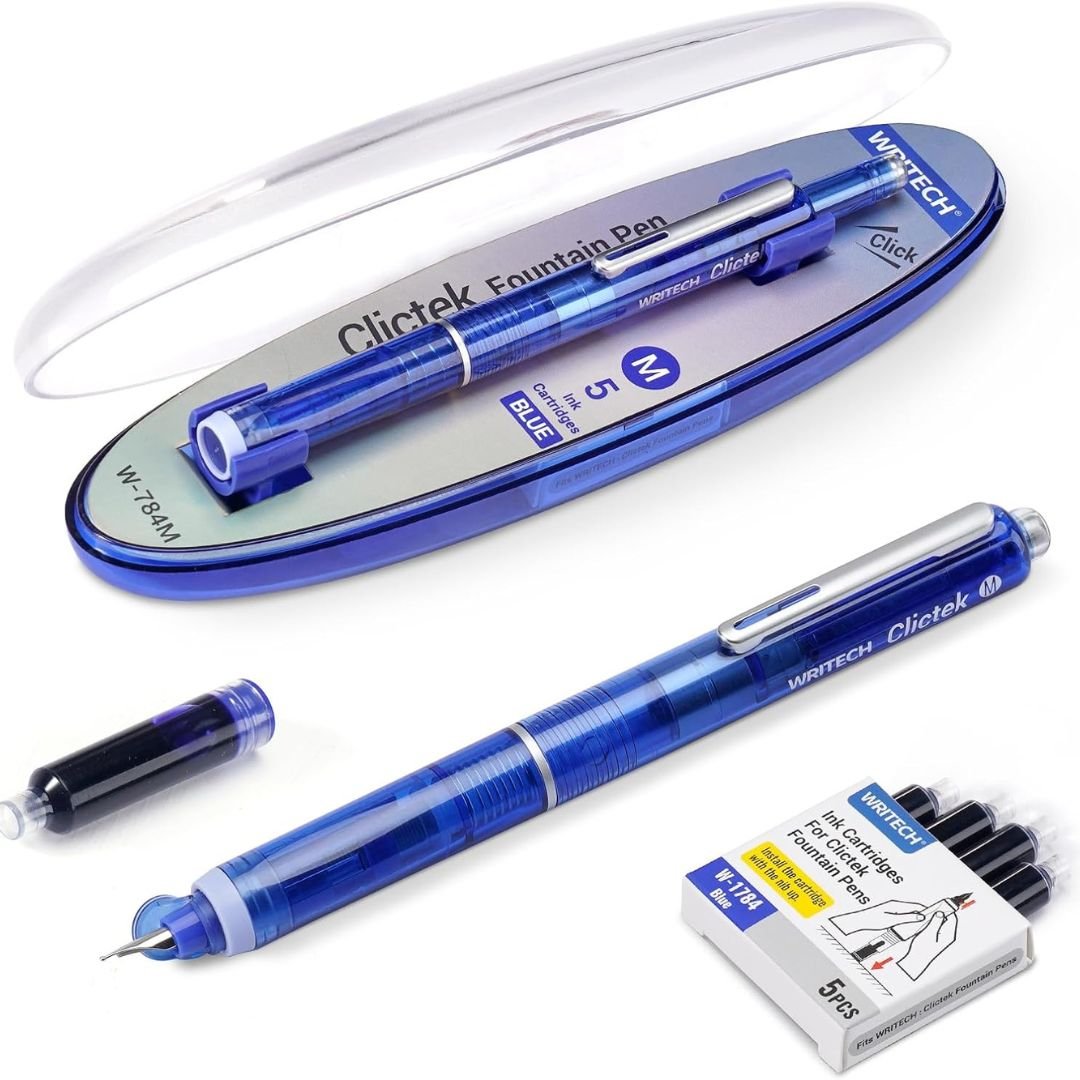 Clictek Retractable Fountain Pens - Writech - Blue - Under the Rowan Trees