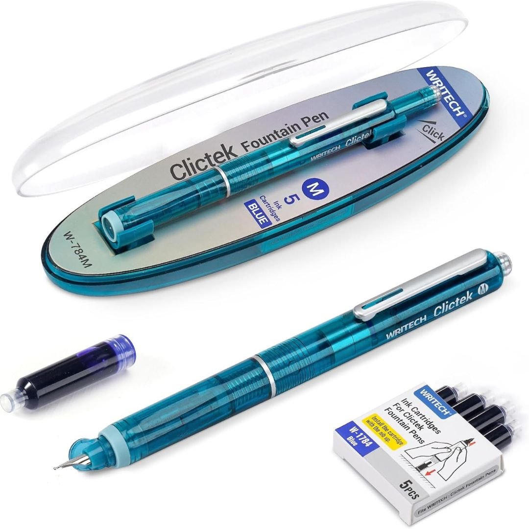Clictek Retractable Fountain Pens - Writech - Turquoise Green - Under the Rowan Trees
