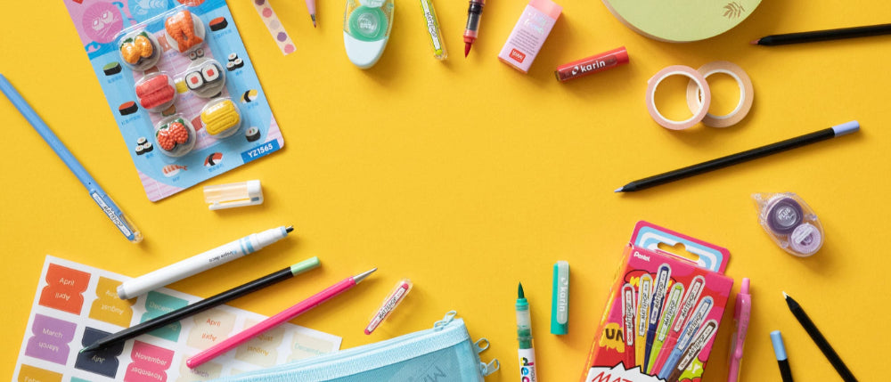 Colourfuls stationery banner image with yellow background