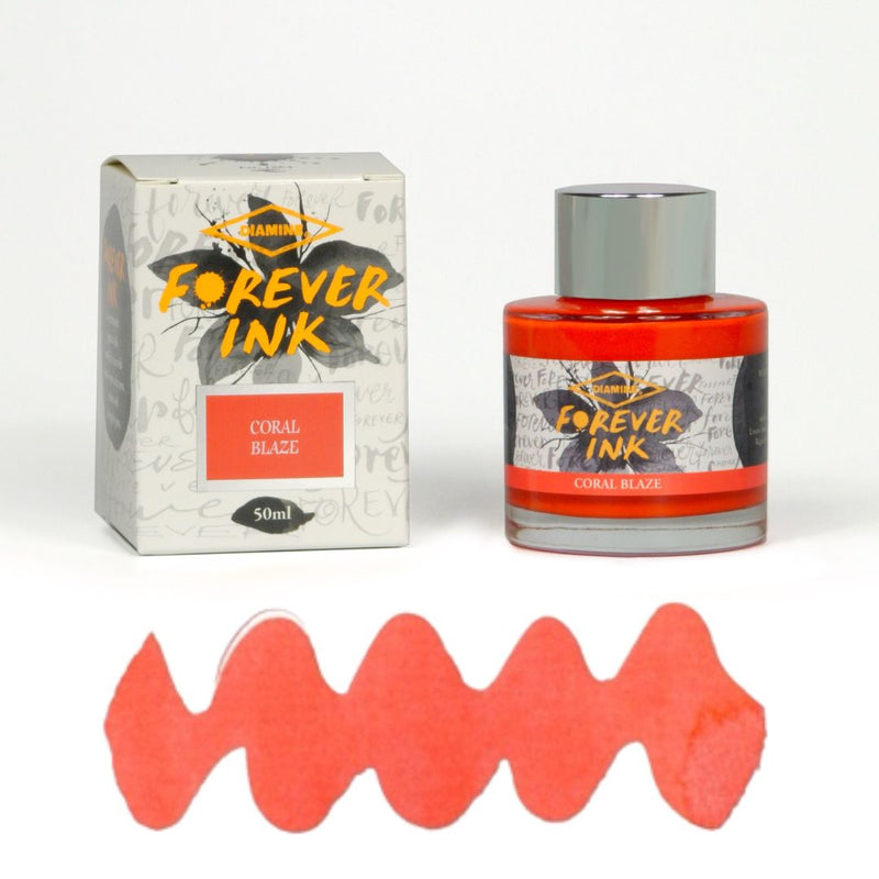 Forever Ink Diamine Pigment Fountain Pen ink 50ml - Coral Blaze