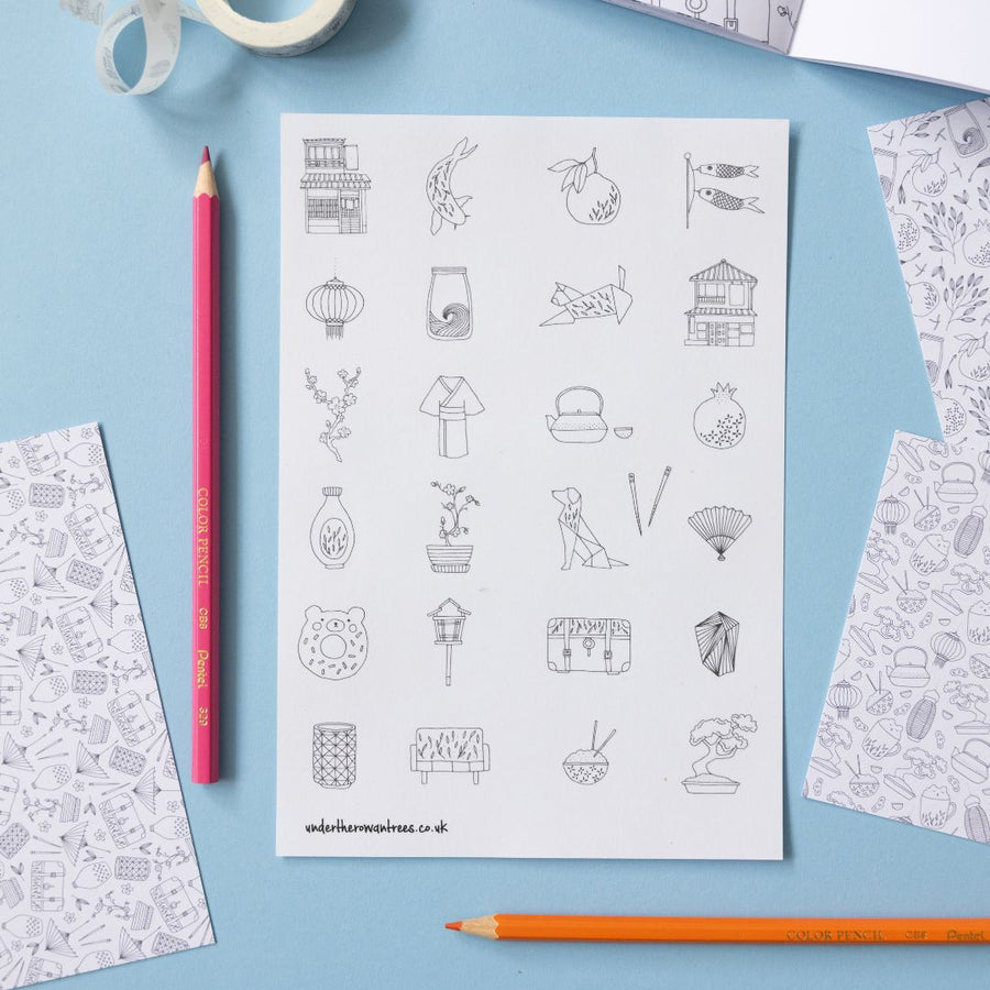 Ikigai Sticker Sheets - Household Japanese Stationery