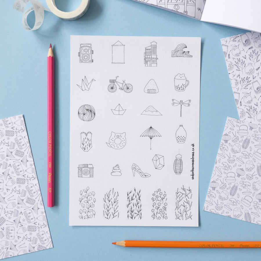 Ikigai Sticker Sheets Interests Japanese Stationery