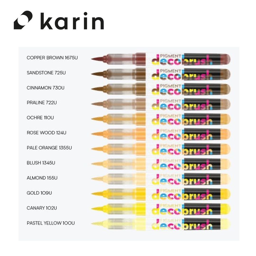 Karin Pigment Decobrush Opaque Brush Markers - Canary - Under the Rowan Trees