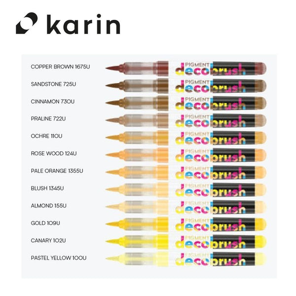 Karin Pigment Decobrush Opaque Brush Markers - Canary - Under the Rowan Trees