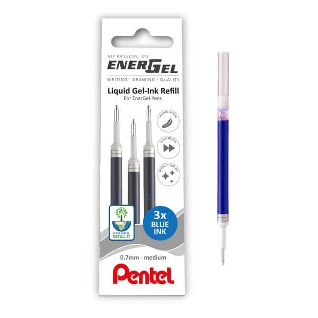 Energel Refills 0.7mm Pack of 3 LR7 - Blue - Under the Rowan Trees