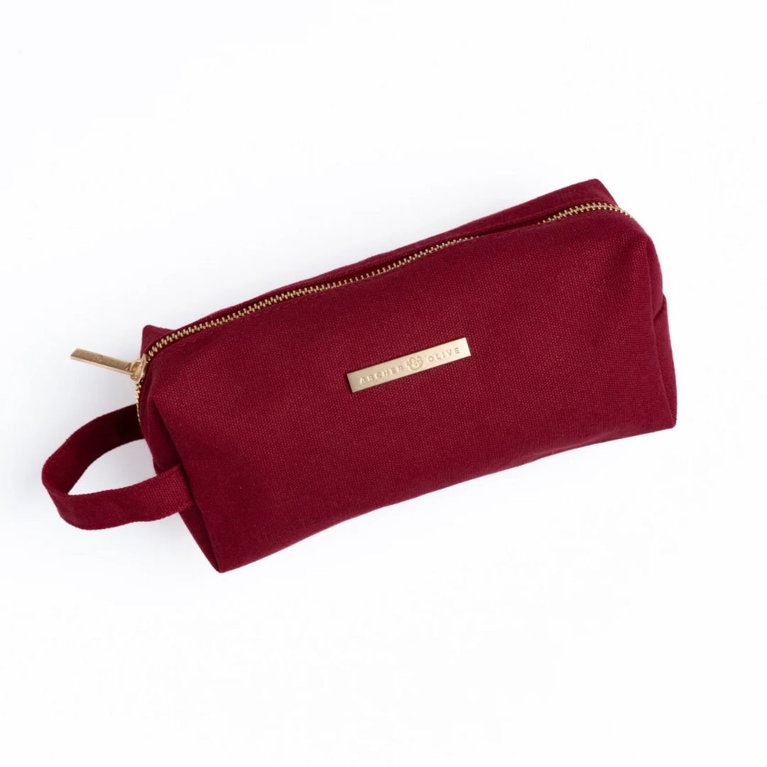 Maroon Canvas Pencil Case - Under the Rowan Trees