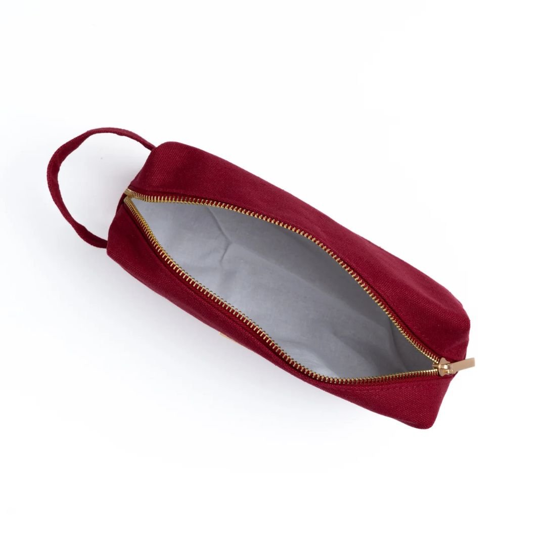 Maroon Canvas Pencil Case - Under the Rowan Trees