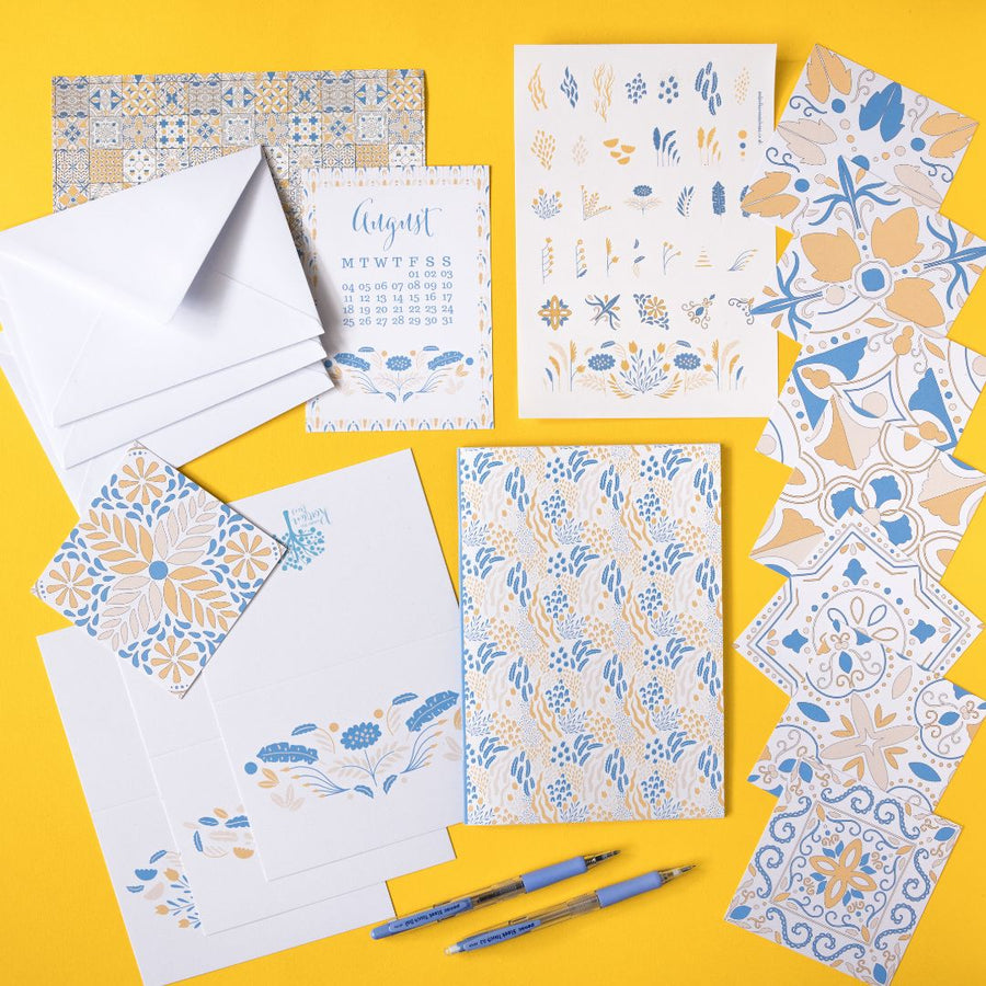 Mediterranean Stationery Gift Box - Under the Rowan Trees