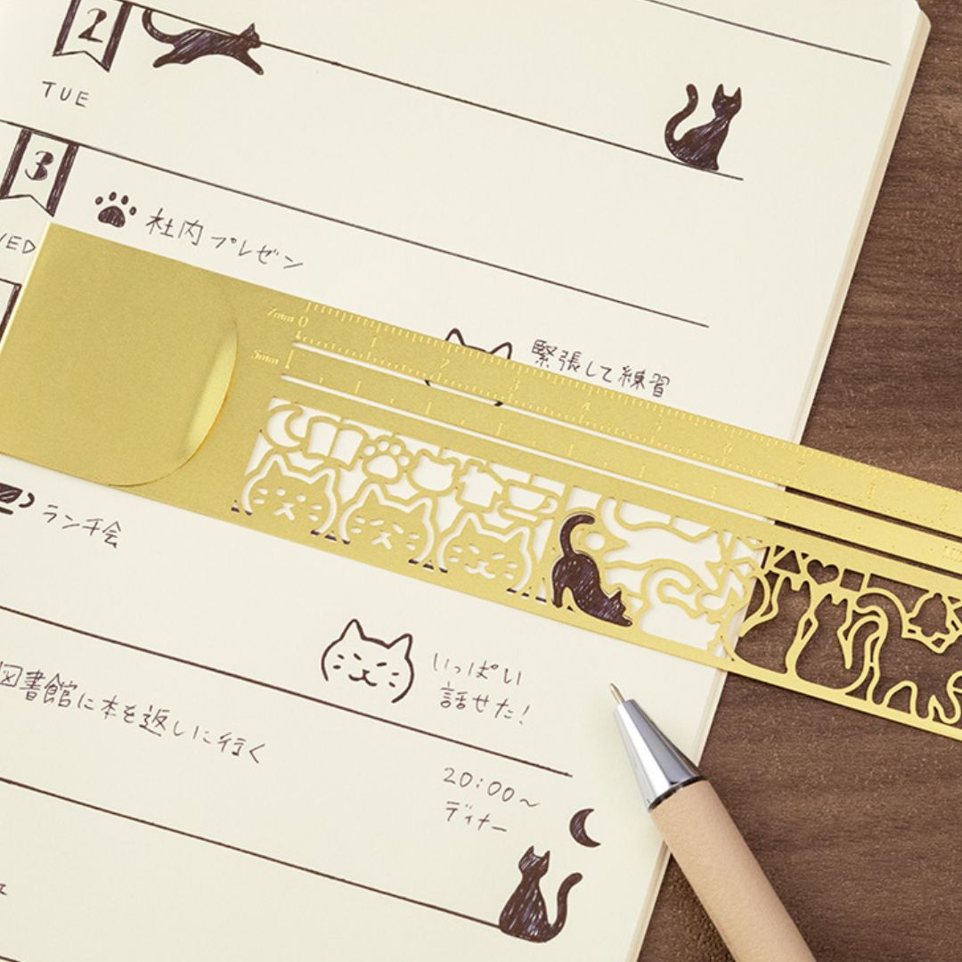 Midori Clip Ruler Cat A
