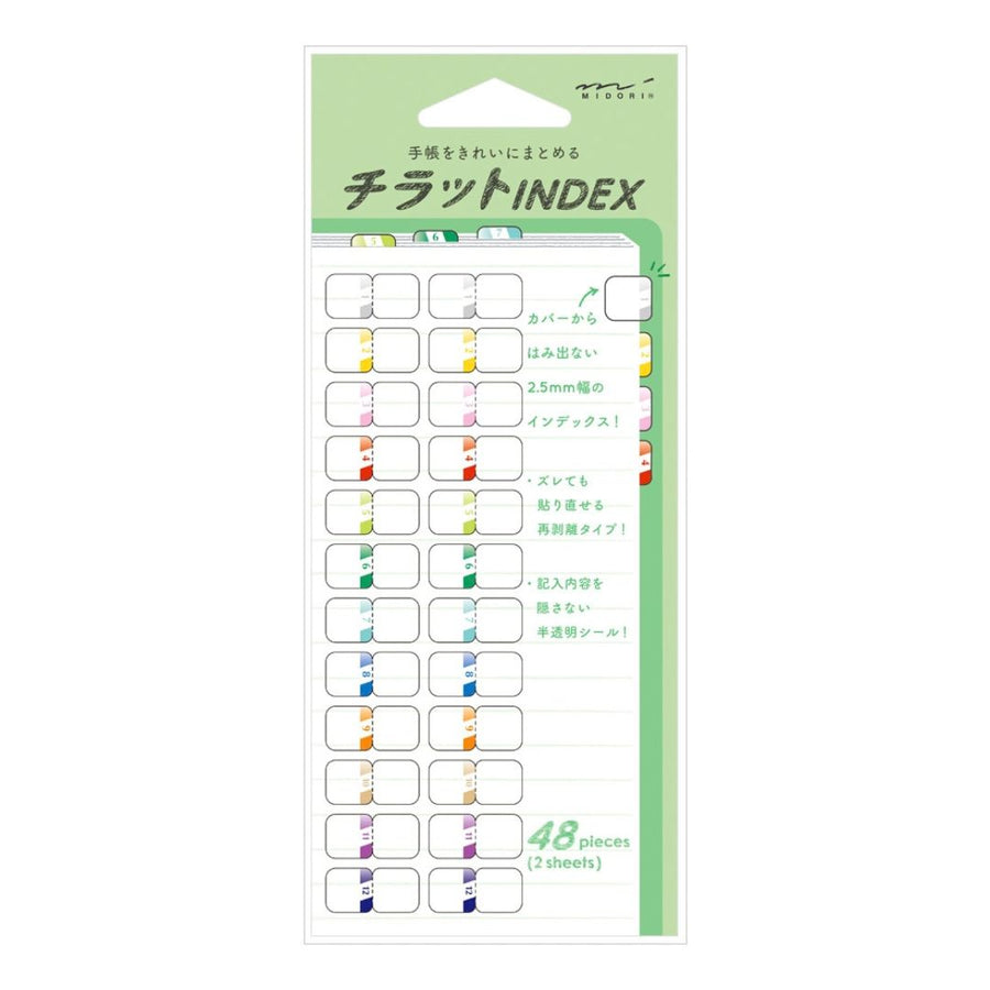 Midori Index Labels Chiratto Number Colour